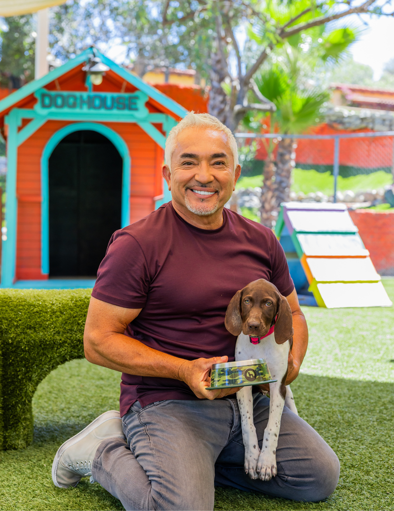 Cesar Millan with a puppy