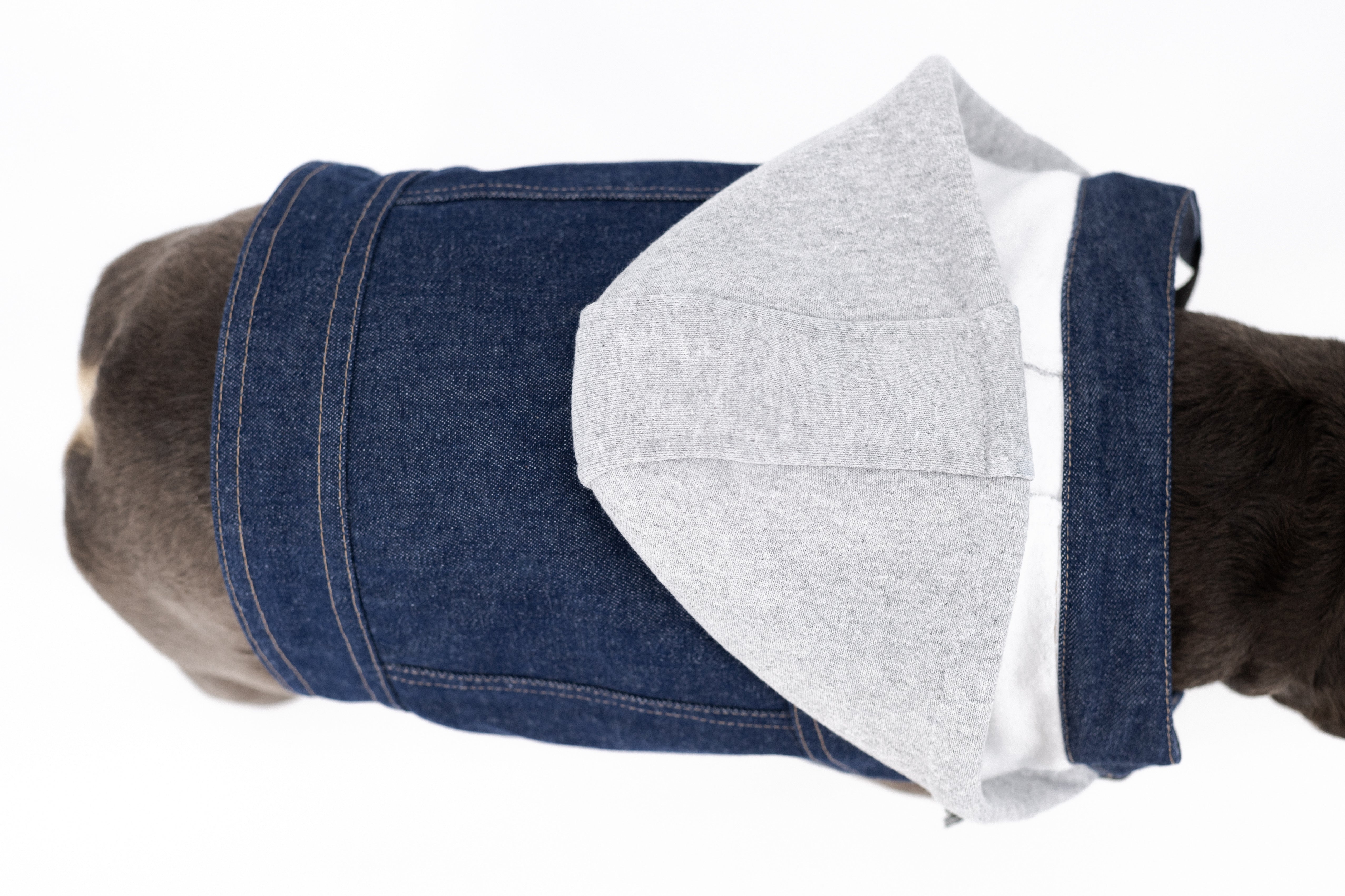 Dog Denim Jacket with Hood (K9 Harness Required)