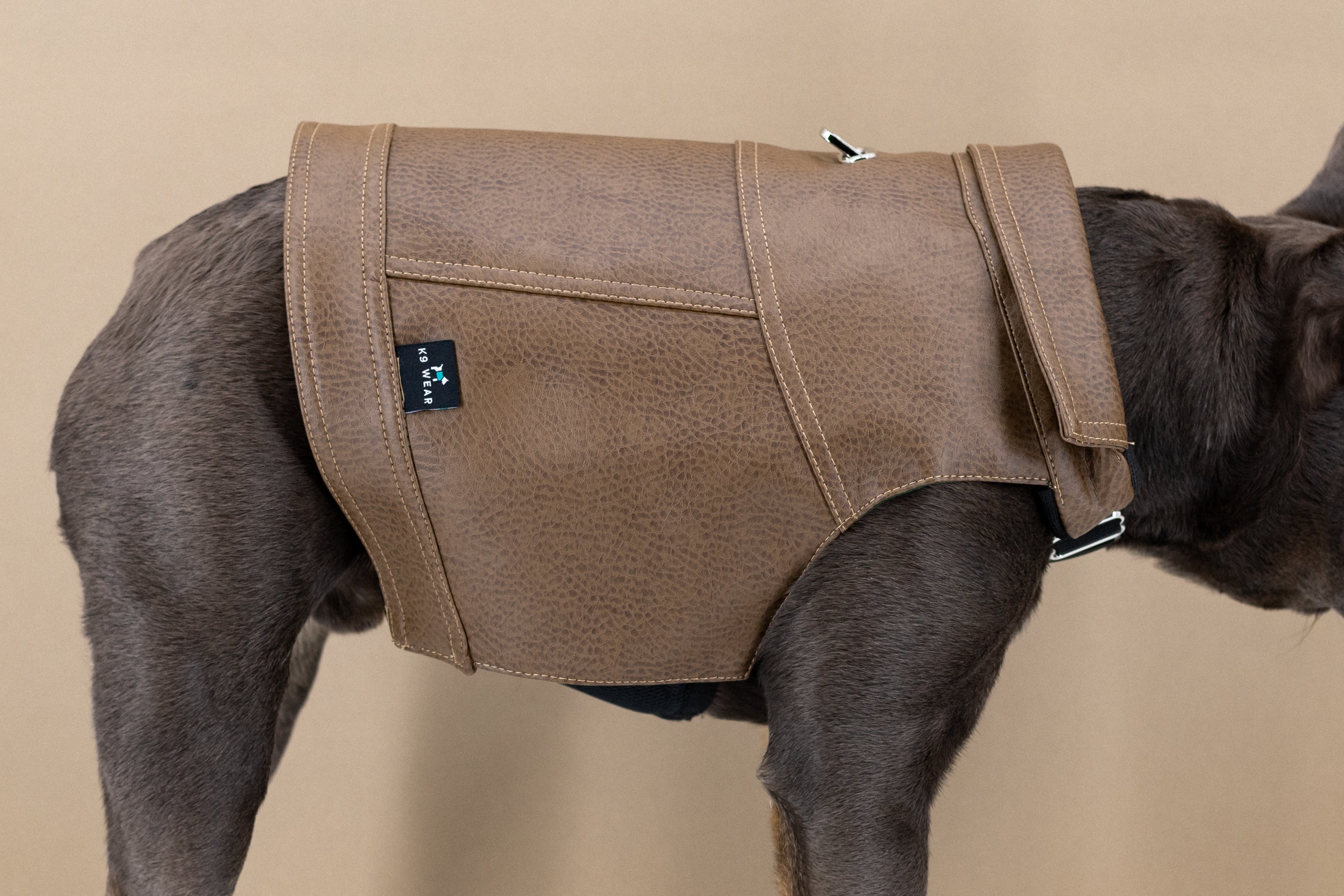 Dog Vegan Leather Jacket (K9 Harness Required)
